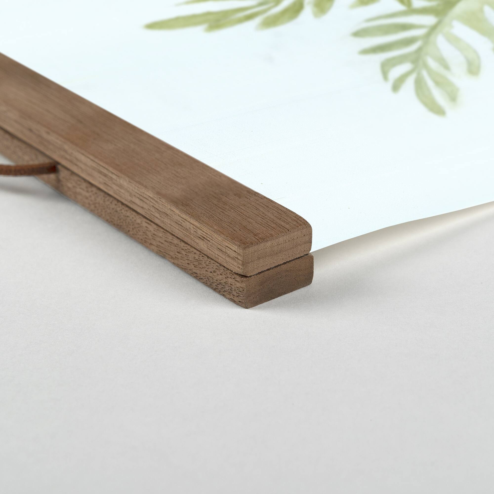 Designs Direct Potted Fern Teak Hanging Canvas
